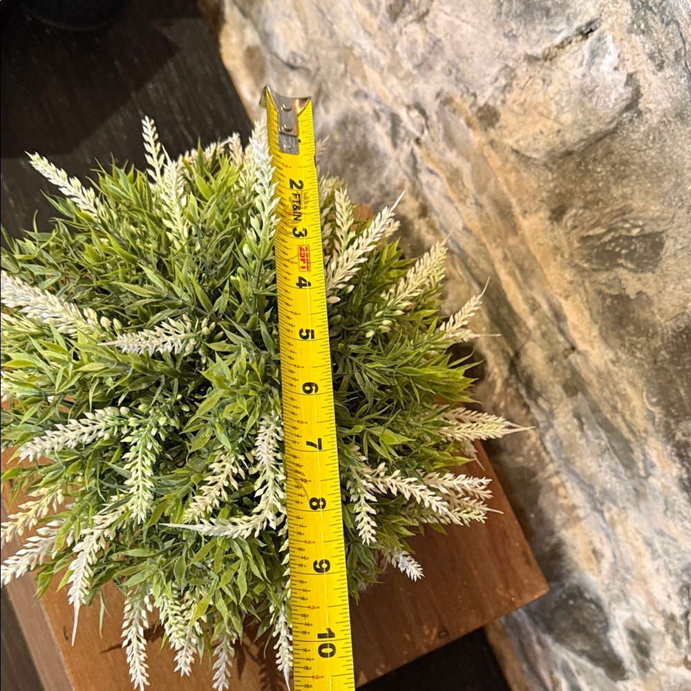 Rustic Cream Planter with Green Faux Foliage - Picture 8 of 8